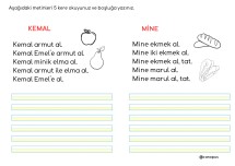 m-M Harfi Metin Yazma