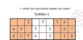 1 - 9 ARASI SAYI TANIMA SUDOKU