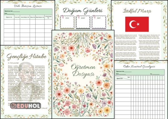 Öğretmen Dosyası ve Okul Öncesi Evrak Kapakları
