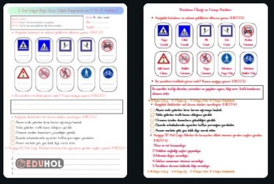 2. Sınıf Hayat Bilgisi Süreç Odaklı Değerlendirme-3 (10-13. Haftalar)