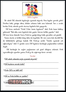 2. Sınıf Okuma Anlama Metni - 7 (Kardeşlik Temalı)