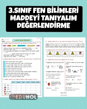 3.SINIF FEN BİLİMLERİ MADDEYİ TANIYALIM DEĞERLENDİRME
