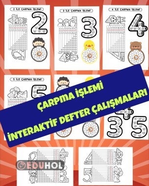 Çarpma işlemi interaktif defter çalışması