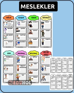 Meslekler (Renkli ve renksiz)