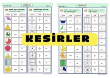 KESİRLER (Kesir yazma ,boyama ve okunuşu etkinliği)