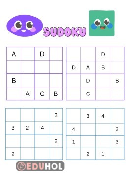 1. ve 2. sınıf seviyesinde sudokular