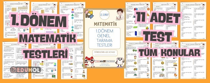 2. SINIF 1. DÖNEME AİT MATEMATİK KONU KONU 10 ADET TEST