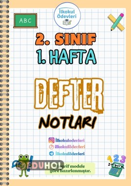 2. SINIF 1. HAFTA DEFTER NOTLARI - 14 SAYFA İNTERAKTİF ETKİNLİKLER