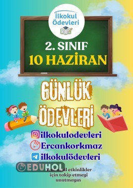 2. SINIF 10 HAZİRAN GÜNÜ ÇALIŞMA SAYFALARIM