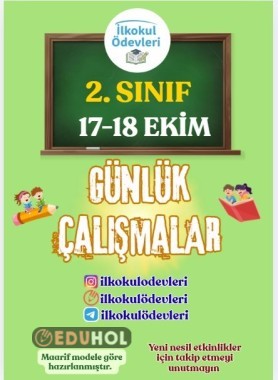 2. SINIF 17-18 EKİM HAFTA SONU ÖDEVLERİ-6 SAYFA