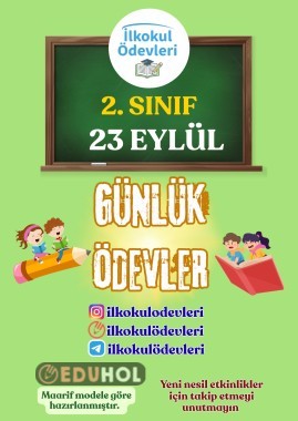 2. SINIF 23 EYLÜL GÜNÜ ÖDEV ÇALIŞMALARIM 4 SAYFA