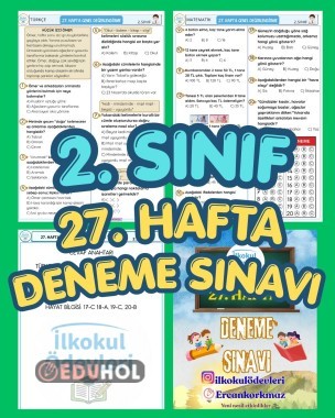 2. Sınıf 27. Hafta 20 soruluk genel deneme sınavı. Cevap anahtarı ve formu ile.