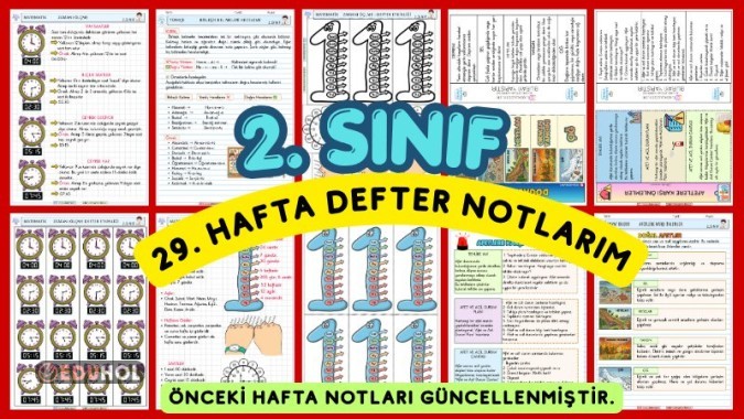 2. SINIF 29. HAFTA DEFTER NOTLARIMIZ- GEÇEN HAFTA KONULARI GÜNCELLENMİŞTİR.