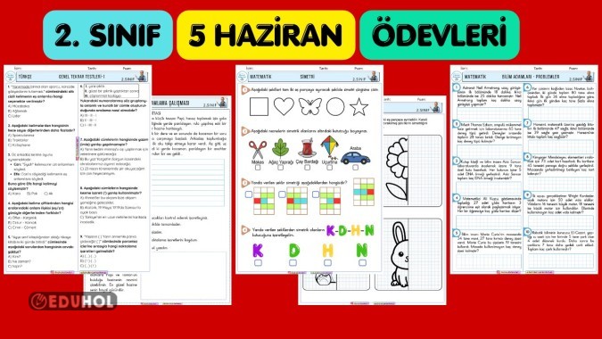 2. SINIF 5 HAZİRAN GÜNÜ ÖDEV ÇALIŞMALARIM-5 SAYFA