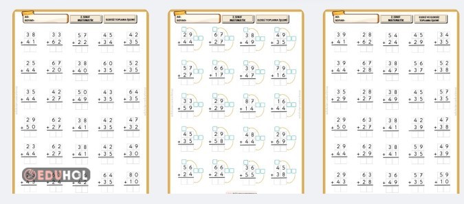 2. SINIF ELDESİZ, ELDELİ VE KARIŞIK 3 SAYFA TEKRAR ÇALIŞMASI