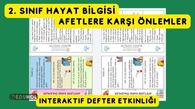 2. SINIF HAYAT BİLGİSİ AFETLERE KARŞI ÖNLEMLER İNTERAKTİF DEFTER ETKİNLİDEFTER