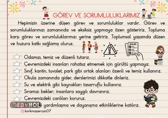 2. sınıf hayat bilgisi görev ve sorumluluklarımız özet akıllı tahta
