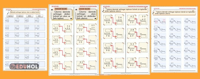 2. SINIF MATEMATİK VERİLMEYEN TOPLANAN EKSİLEN ÇIKAN 4 SAYFA TÜM ÇALIŞMALAR