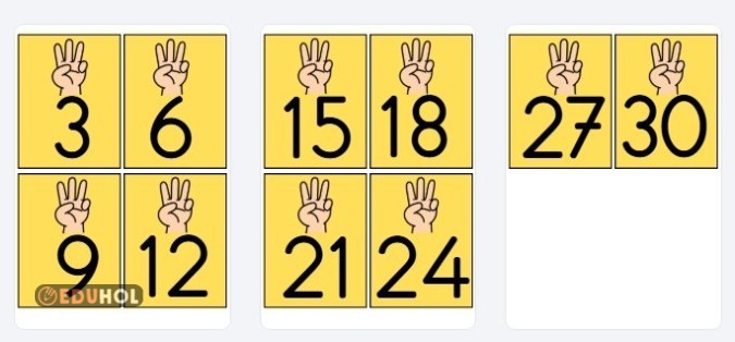 3 ER RİTMİK SAYMA PANO ÇALIŞMASI RENKLİ RENKSİZ