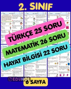 2. SINIF TÜM KONULARI KAPSAYAN TESTLER SERİM-73 SORULUK 6 SAYFALIK FASİKÜL