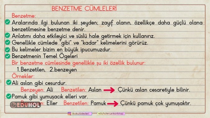 2. Sınıf Türkçe dersi akıllı tahta notlarımız