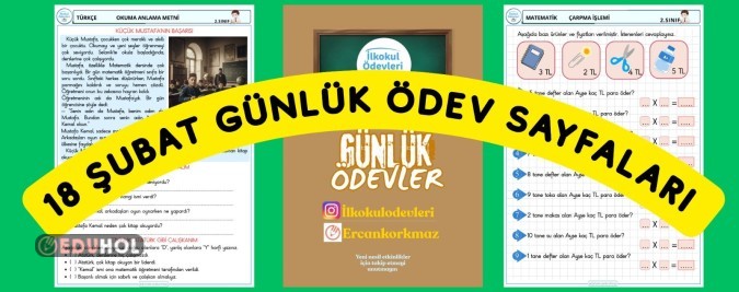 2 SINIF 18 ŞUBAT GÜNLÜK ÖDEVLERİ