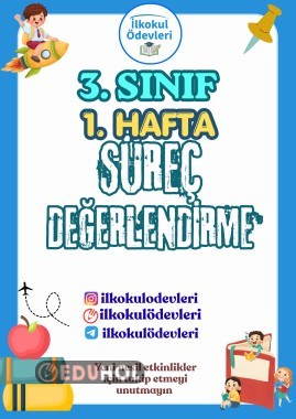 3. SINIF 1. HAFTA SÜREÇ DEĞERLENDİRMESİ - 4 SAYFA 24 SORULUK KODLAYICI VE CEVAPLAR