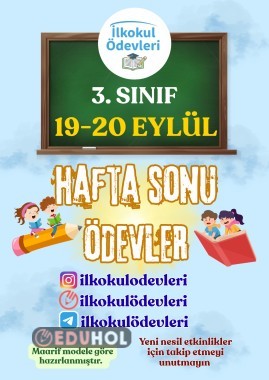 3. SINIF 19-20 EYLÜL HAFTA SONU ÖDEV ÇALIŞMALARI-6 SAYFA
