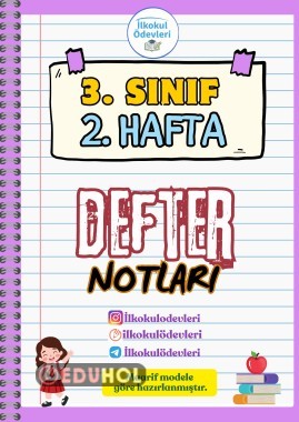 3. SINIF  2. HAFTA DERS NOTLARI-DEFTER GÖRSELLERİ-8 SAYFA