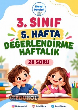 3. SINIF 5. HAFTA DEĞERLENDİRME TESTİ-28 SORU- KODLAMALI