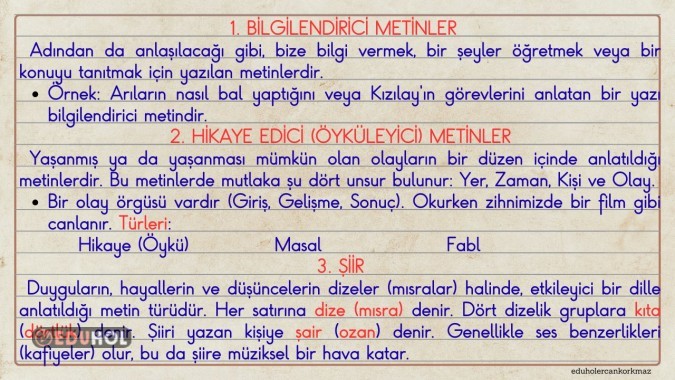 3. sınıf Türkçe 21. hafta Akıllı tahta notlarım