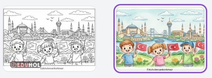 Bayrak sevgisi etkinliği için harika boyama sayfası