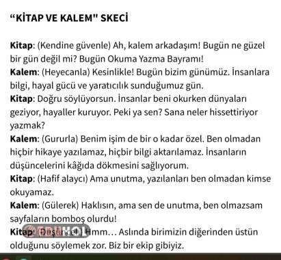 OKUMA BAYRAMI SKECİ