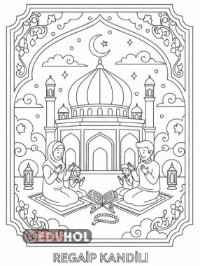 Regaip kandili boyama sayfası