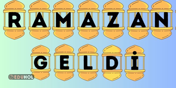 Sınıflar için renkli Ramazan Geldi yazısı