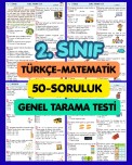 2. SINIF 15 HAZİRAN GÜNÜ 50 SORULUK TÜRKÇE-MATEMATİK TEST ÇALIŞMA KİTAPÇIĞIM