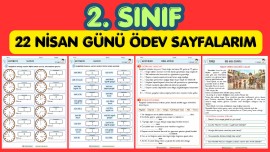 2. SINIF 22 NİSAN GÜNÜ ÖDEV SAYFALARIM- 4 ÇALIŞMA