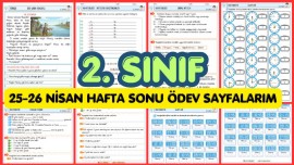 2. SINIF 25-26 NİSAN GÜNÜ HAFTA SONU ÖDEVLERİ-6 SAYFA