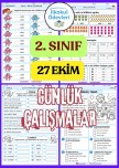 2. SINIF 27 EKİM GÜNÜ ÇALIŞMA SAYFALARIMIZ-4 SAYFA