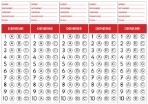 2. Sınıf 29. Hafta Bilgi yarışması optik formu.