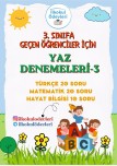 3. Sınıfa geçen öğrenciler için yaz denemesi 3