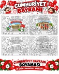 Cumhuriyet Bayramı boyama tamamlama ve boyama sayfaları 14 sayfa