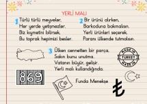 YERLİ MALI HAFTASI ŞİİRİ 2. SINIF TÜRKÇE DERSİNE AKILLI TAHTA  YAZMA