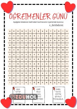 ÖĞRETMENLER GÜNÜ BULMACA