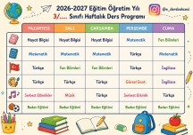 3. SINIF DERS PROGRAMI