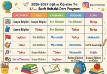 4. SINIF DERS PROGRAMI