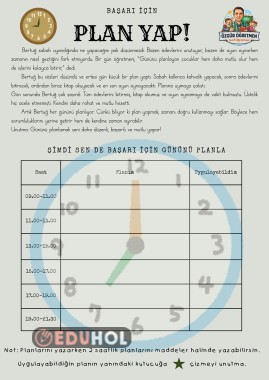 Hafta sonu tatili için planlı çalışma etkiniği