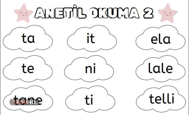 ANETİL Grubu Okuma Sayfası 2 (24 Hece-Kelime)