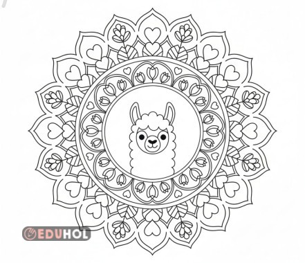 L Harfi Mandala Boyama Çalışması 10'lu