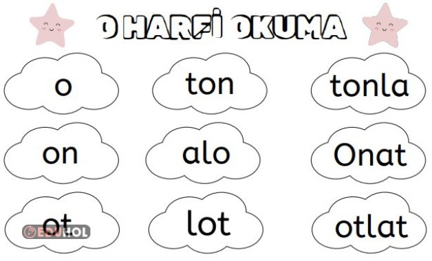 O Harfi Okuma Sayfası (20 Hece-Kelime)